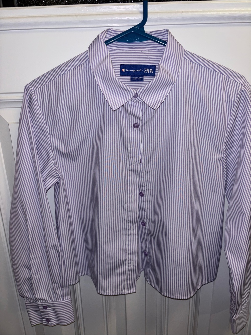 Champion Kids Purple & White Striped Button-Up Shirt